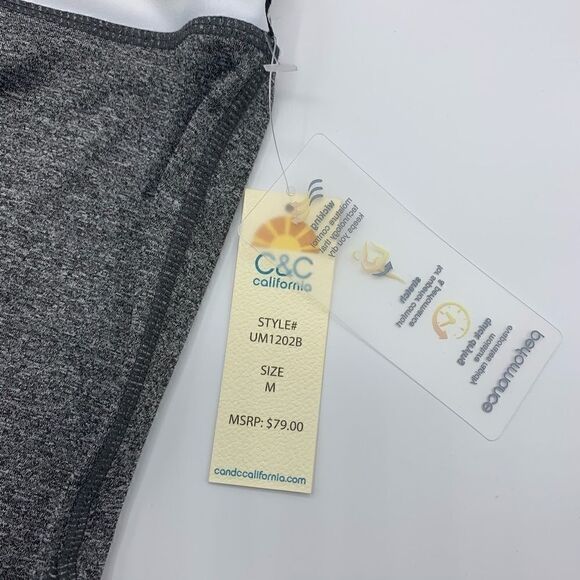 C&C California yoga legging gray colorblock mesh M - Picture 9 of 10